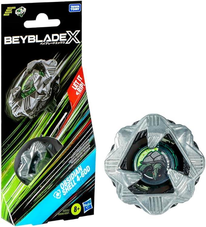 Beyblade X Obsidian Shell 4-60D Booster Pack Set with Defense Type Top; Authentic Takara Tomy Battle Tops Games/Toys for Boys and Girls 8