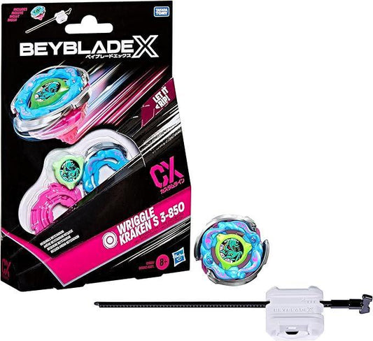 Beyblade X Wriggle Kraken S 3-85O CX Starter Pack Set, Takara Tomy Stamina Type Top and Launcher, Battling Tops Game Toys