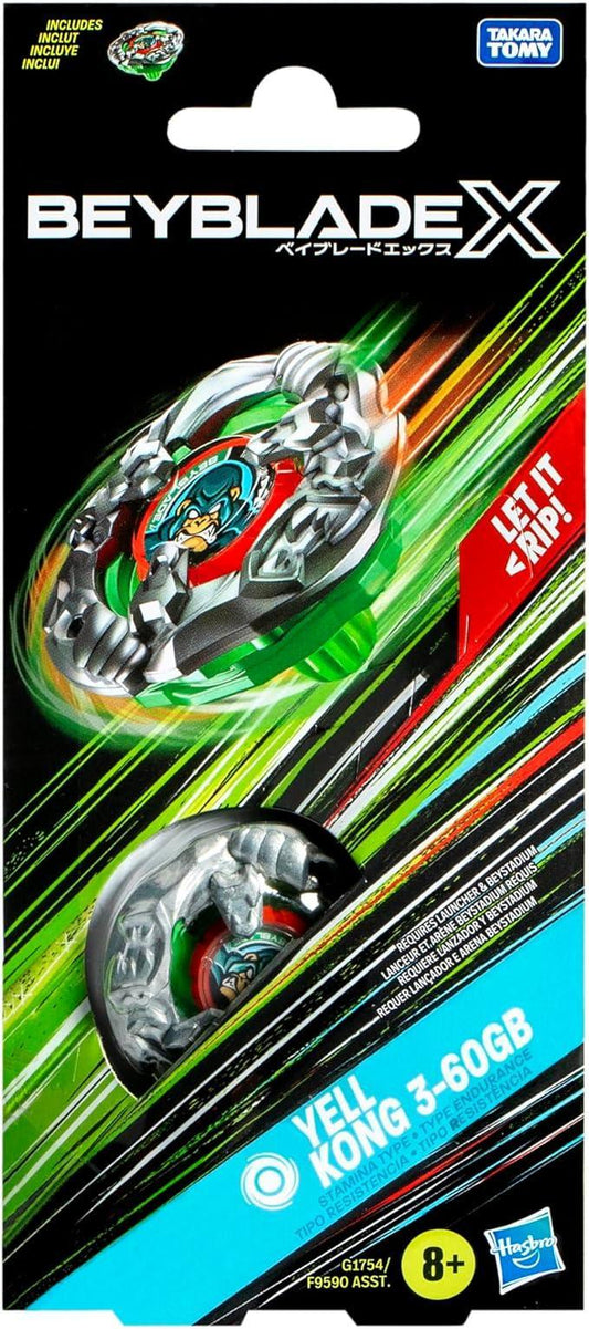 BeyBLADE X Yell KONG 3-60GB Booster Pack Set with Stamina Type Top; Authentic Takara Tomy Battle Tops Games/Toys for Boys and Girls 8