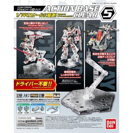 Bandai Hobby Gundam Action Base 5 Clear Gunpla 1/144 Scale Display Stand